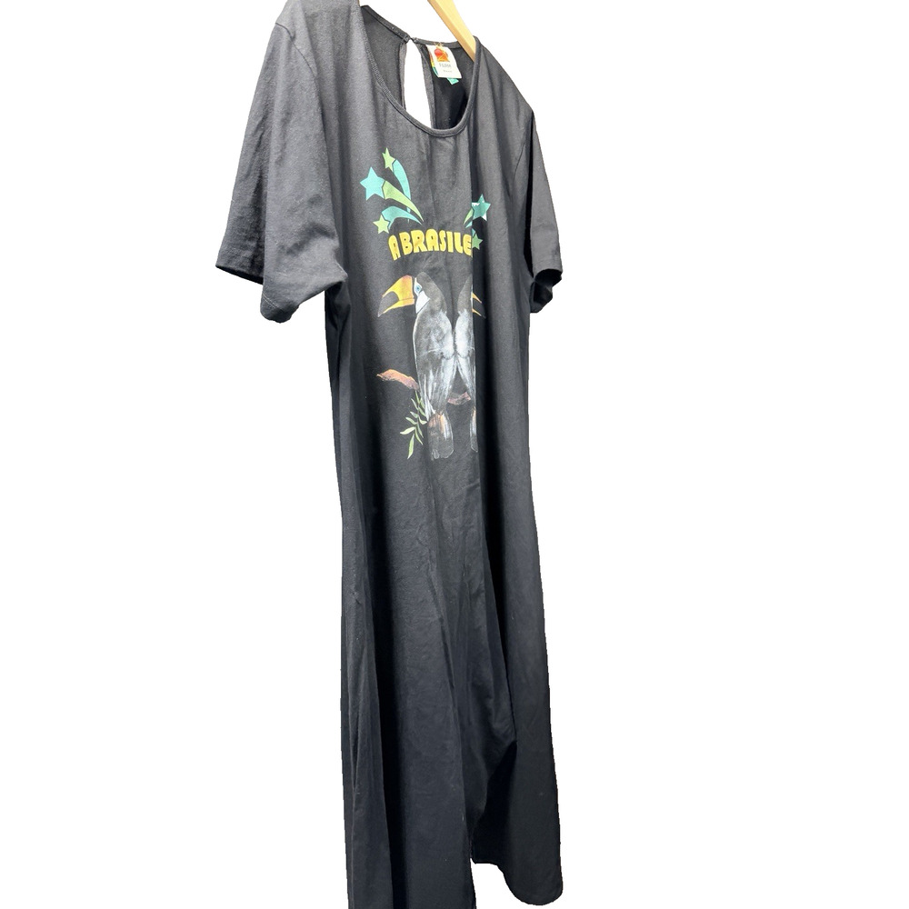FARM Rio A Brasileira Toucan Drop Crotch Harem Jumpsuit Romper Black Womens XL - Picture 12 of 13